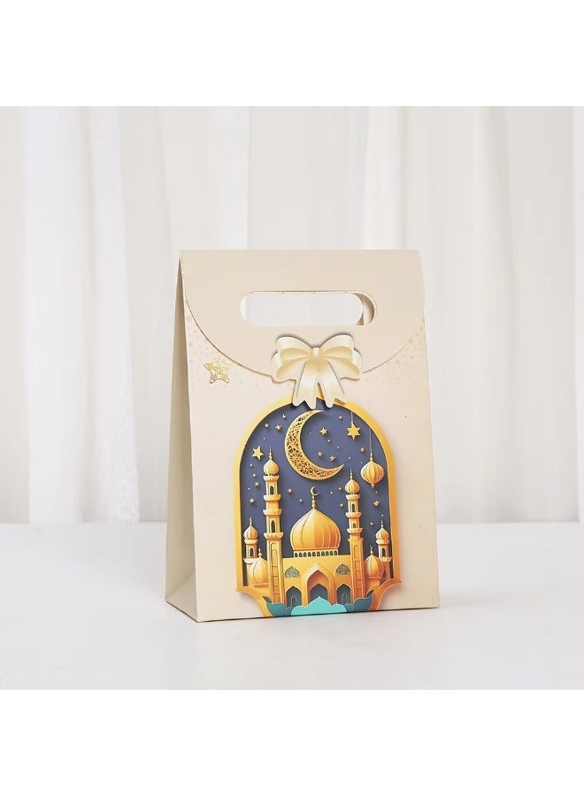 12PCS Ramadan Eid Paper Gift Bags 20×14×7cm – 4 Islamic Designs Treat, Biscuit & Party Favor Packaging Bags - Image 3